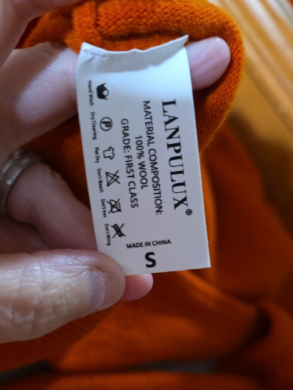 Classic Crewneck Sweater in Burnt Orange - Picture 7 of 8